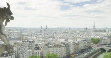 Eyfel Kulesi ile Paris şehir manzarası, Notre Dame görünümü