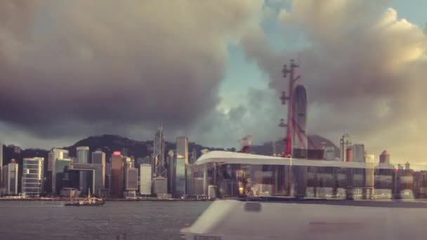 Atardecer de Hong Kong, lapso de tiempo — Vídeo de stock