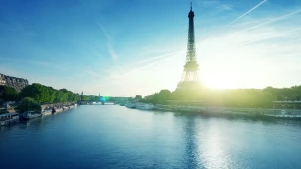 Hyper lapse Torre Eiffel, París. Francia — Vídeos de Stock