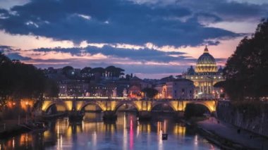 St. Peters Bazilikası, Sant Angelo Köprüsü, Vatikan, Roma, İtalya