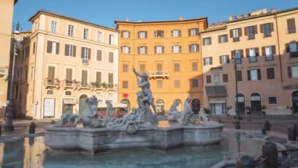 Hyper lapse, fontän på Piazza Navona, Rom. Italien — Stockvideo