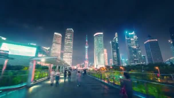 Hyper lapse, distrito financeiro de Pudong Shanghai, China — Vídeo de Stock