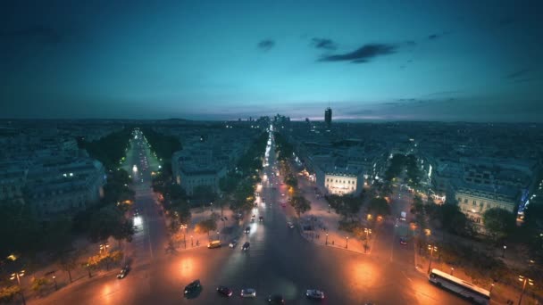프랑스의 아르크드 트림 헤에서 바라본 파리의 경관 — 비디오