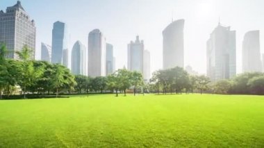 Lujiazui finans merkezine park, Şangay, Çin