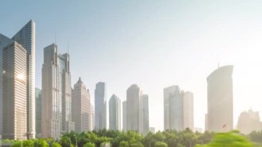 hiper atlamalı, lujiazui finans merkezinde gökdelenler, Şangay, Çin
