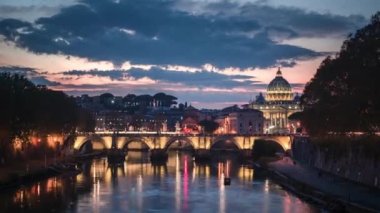 St. Peters Bazilikası, Sant Angelo Köprüsü, Vatikan, Roma, İtalya