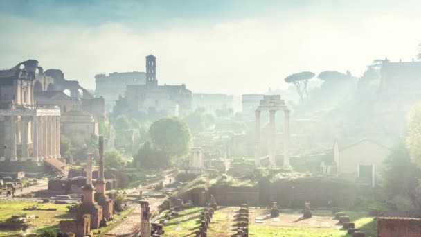 Upływ czasu mgły, Forum Romanum w Rzymie, Włochy — Wideo stockowe