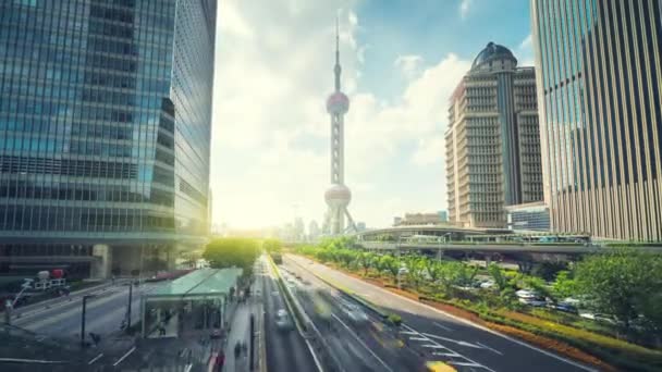 Hiper lapse, út Shanghai Lujiazui pénzügyi központ, Kína — Stock videók