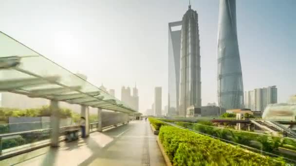 Hyper lapse, Pudong finanční okres Šanghaj, Čína — Stock video