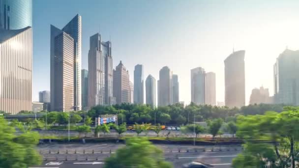 Hyper lapse, route à Shanghai Lujiazui centre financier, Chine — Video