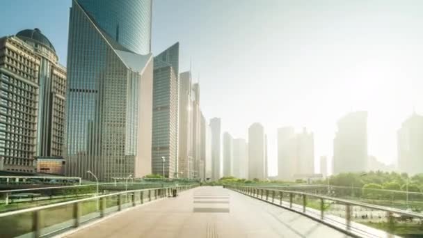 Hyper lapse, Pudong quartier financier Shanghai, Chine — Video