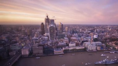 Londra şehir gün batımı, timelapse