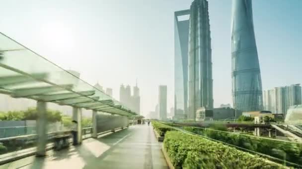 Hyper lapse, Pudong quartier financier Shanghai, Chine — Video