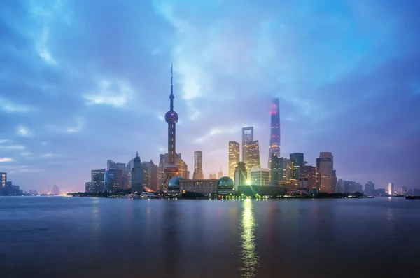 Shanghai Skyline Soloppgang Kina – stockfoto