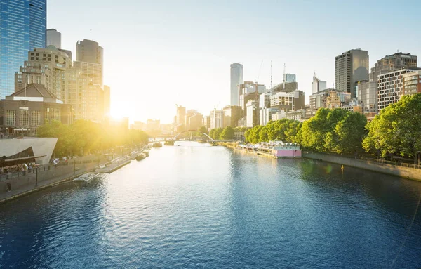 Sunset Yarra River Melbourne Victoria Australia — Stock Photo, Image