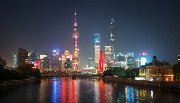Sjanghai Skyline Waibaidu Brug China — Stockfoto