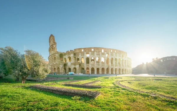 Coliseo Roma Amanecer Italia — Foto de Stock