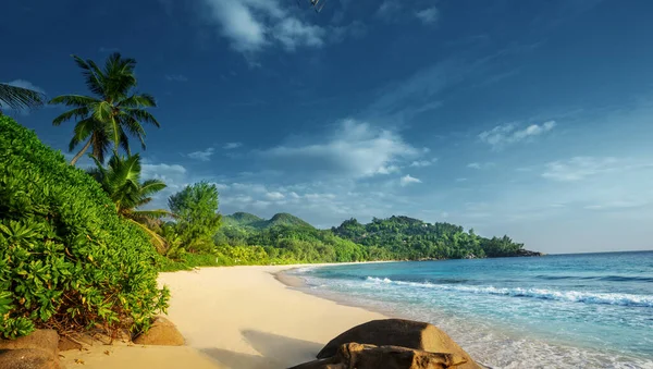 Spiaggia Sull Isola Mahe Seychelles — Foto Stock