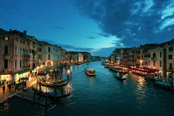 Grand Canal Při Západu Slunce Benátky Itálie — Stock fotografie