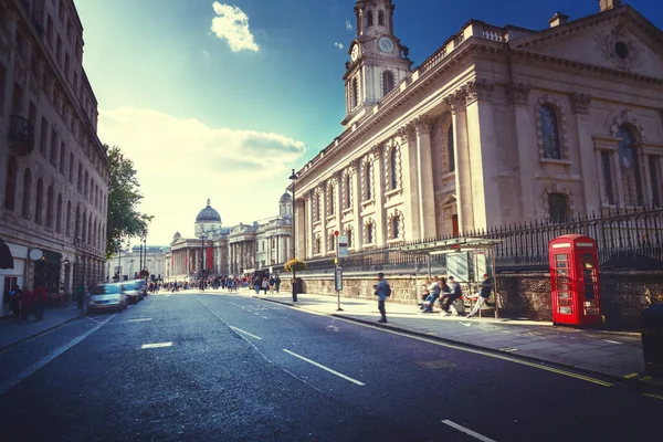 Zonsondergang Bij Trafalgar Square Londen Verenigd Koninkrijk — Stockfoto