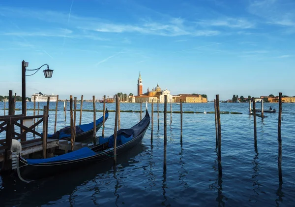 Gondolas Grand Canal San Giorgio Maggiore Church Venice — Stock Photo, Image