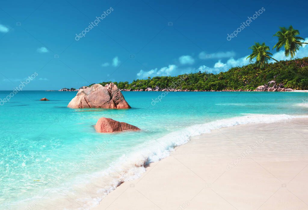 Anse Lazio beach at Praslin island, Seychelles