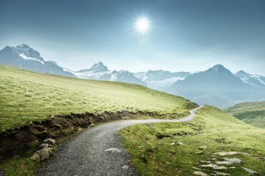 Grindelwald Vadisi Birinci Dağ 'ın tepesinden, İsviçre