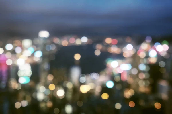 Luces Borrosas Del Pico Victoria Hong Kong — Foto de Stock