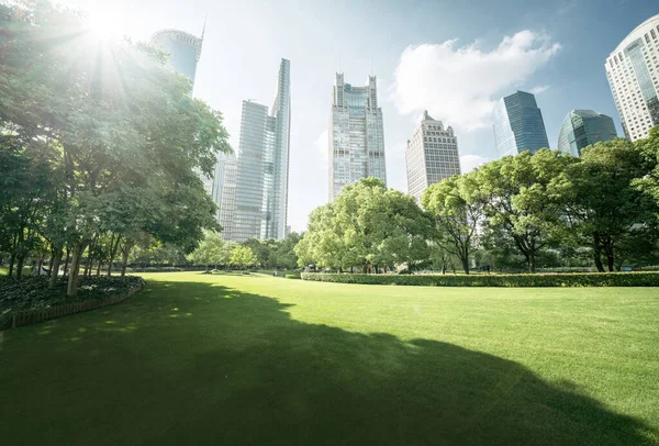 Grünfläche Lujiazui Central Shanghai China — Stockfoto