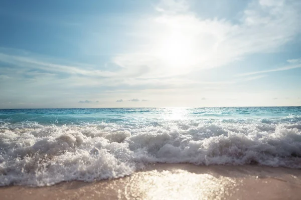 塞舌尔海滩落日 马埃岛 — 图库照片