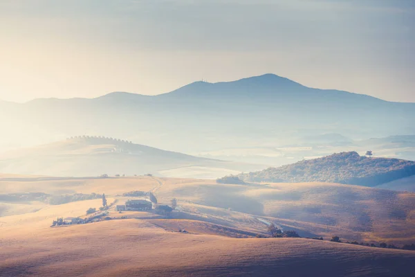 Tuscany Lanscape Sunset Time Ιταλία — Φωτογραφία Αρχείου