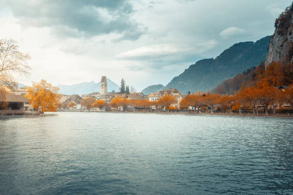 Herfstseizoen Interlaken City Zwitserland — Stockfoto