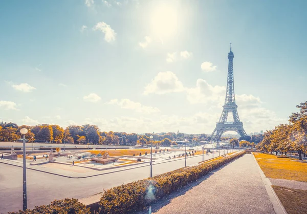 Sunny Morning Eiffel Tower París Francia —  Fotos de Stock