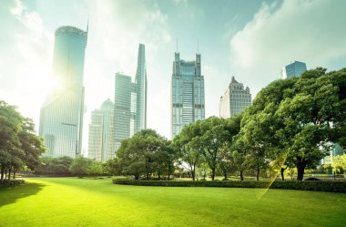 Lujiazui finans merkezine park, Şangay, Çin