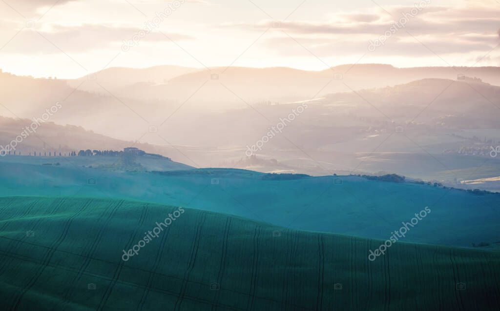 Early spring morning in Tuscany, Italy