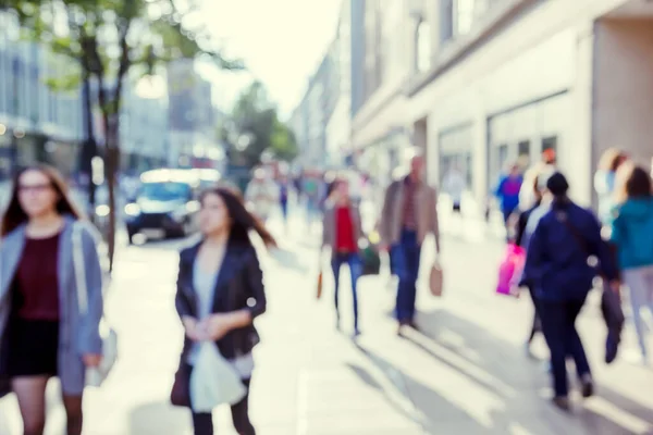 Mensen Bokeh Straat Van Londen — Stockfoto