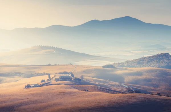 Tuscany Lanscape Sunset Time Ιταλία — Φωτογραφία Αρχείου