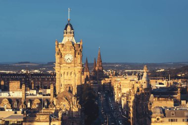 Edinburgh şehri Calton Hill 'den ufuk çizgisi, Birleşik Krallık
