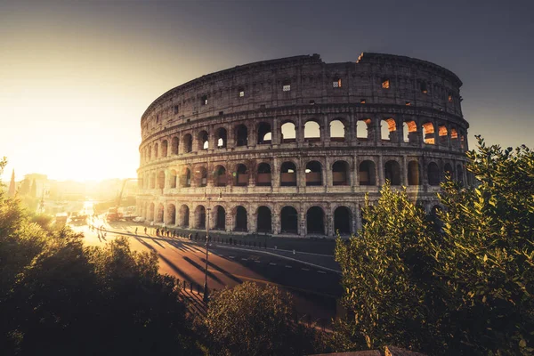 Colosseum Bij Zonsondergang Rome Italië — Stockfoto