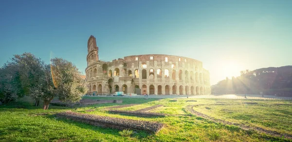 Koloseum Římě Čas Východu Slunce Itálie — Stock fotografie