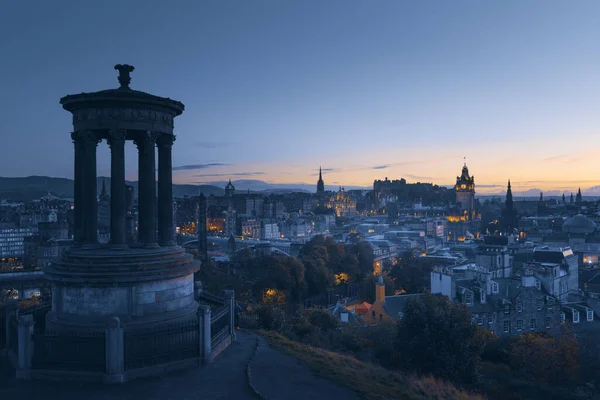 Edinburgh City Skyline Calton Hill Velká Británie — Stock fotografie