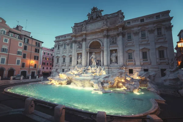 Trevi Szökőkút Kora Reggel Róma Olaszország — Stock Fotó