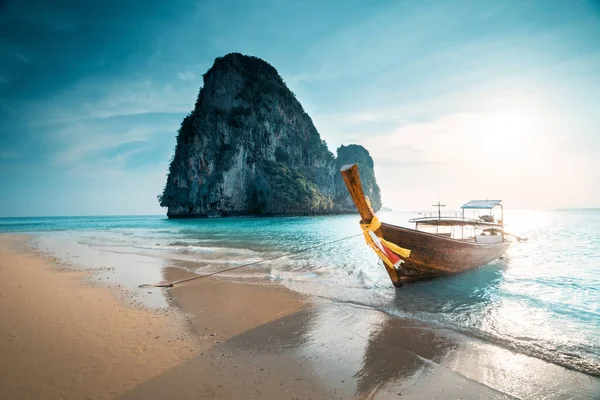 Ηλιοβασίλεμα Phra Nang Beach Nang Επαρχία Krabi Ταϊλάνδη — Φωτογραφία Αρχείου