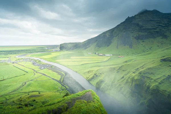 Водоспад Скогафос Літо Ісландія — стокове фото