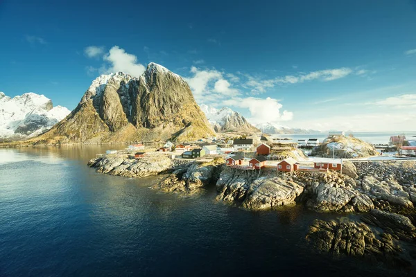 Rybářská Vesnice Hamnoy Jaro Lofotenské Ostrovy Norsko — Stock fotografie