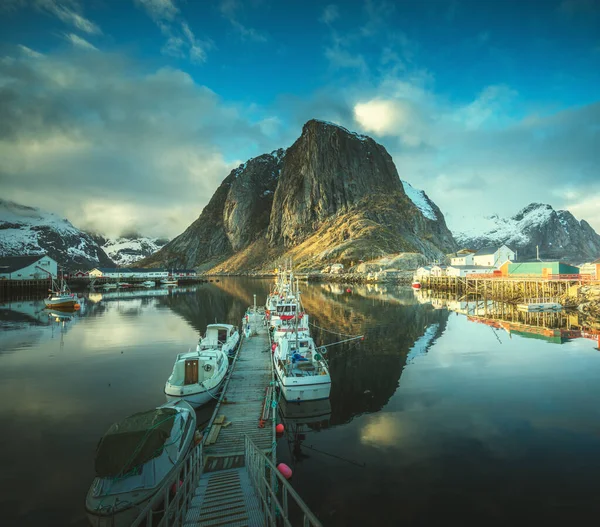 Rybářská Vesnice Hamnoy Jaro Lofotenské Ostrovy Norsko — Stock fotografie