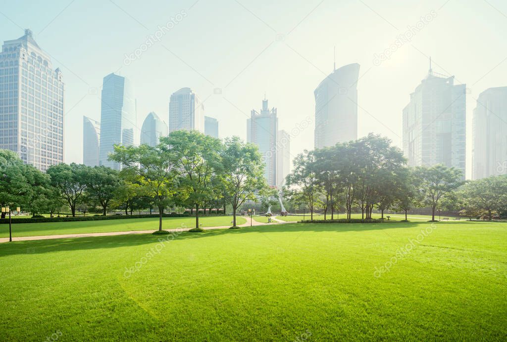 park in lujiazui financial centre, Shanghai, China