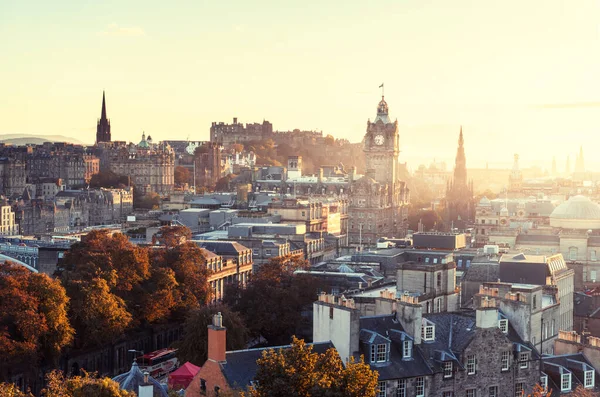 Edinburgh City Skyline Från Calton Hill Storbritannien — Stockfoto