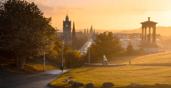 Edinburgh City Skyline Calton Hill Regno Unito — Foto Stock