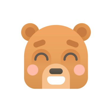 Logo Simge portre sevimli ayı düz